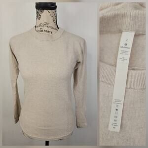 Lululemon 100% Merino Wool Sweater SZ 2 Crewneck Ivory FLAWED*